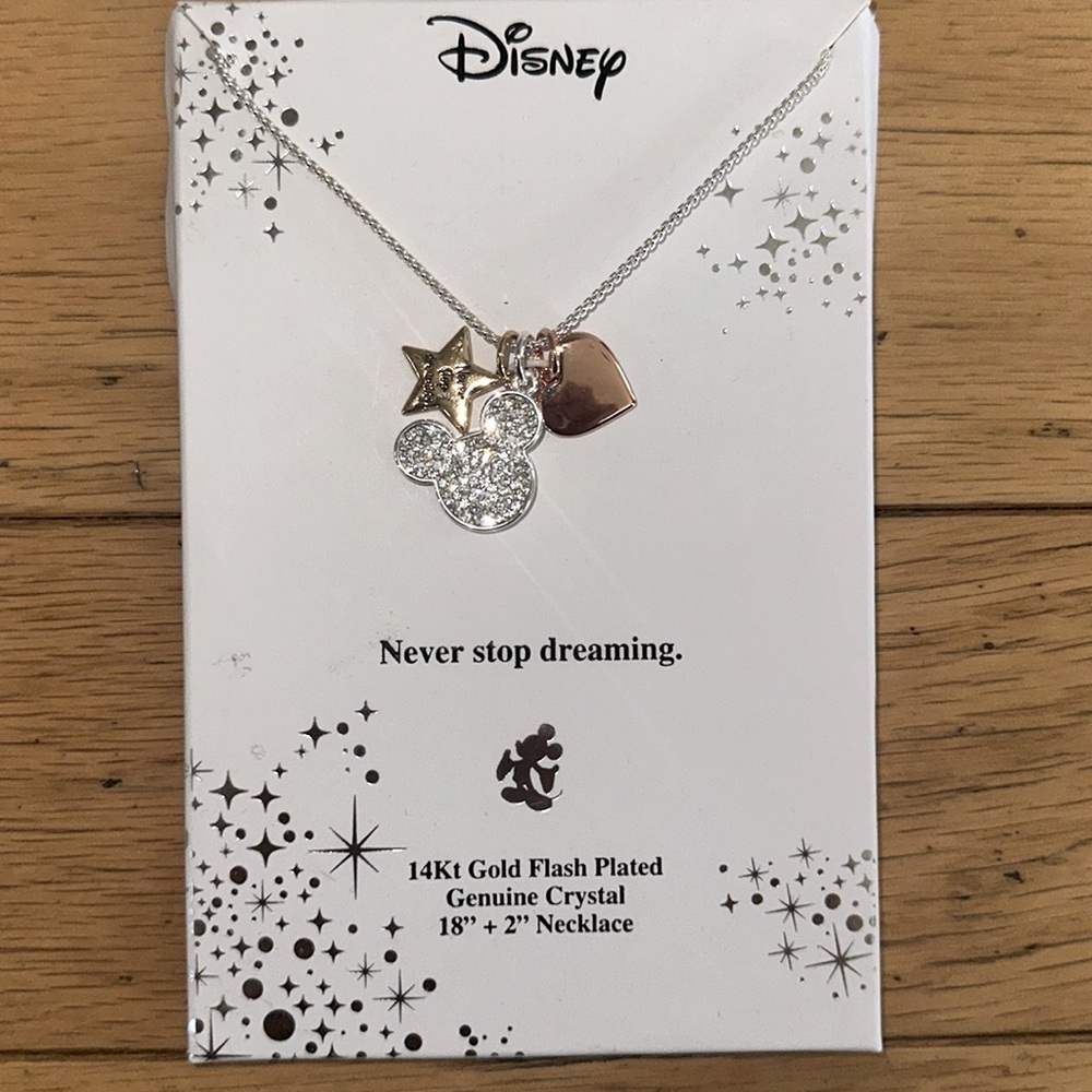 Disney Mickey necklace 14K gold flash plated